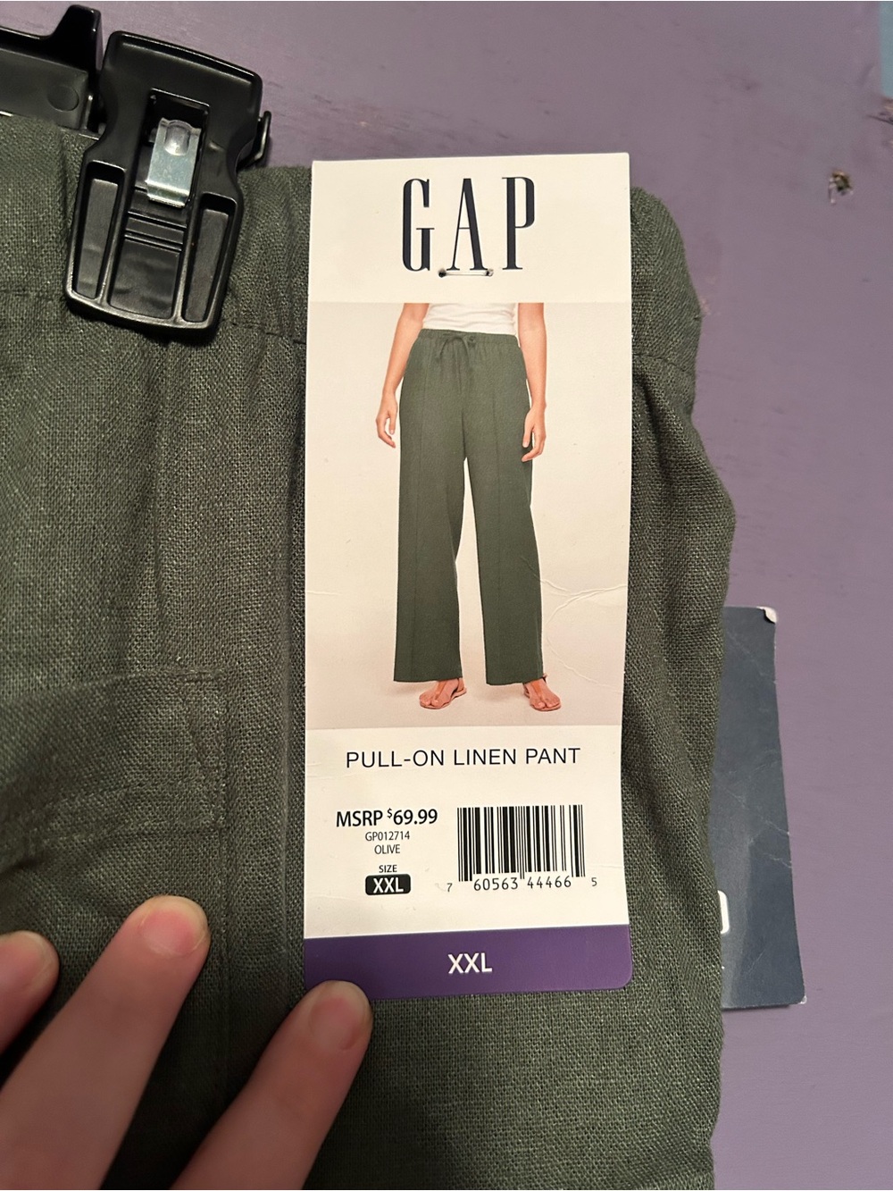 Gap olive green linen pants size XXL new with tags
